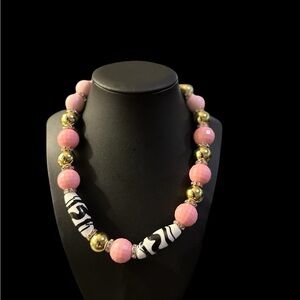 18” Pink Beaded Statement Choker